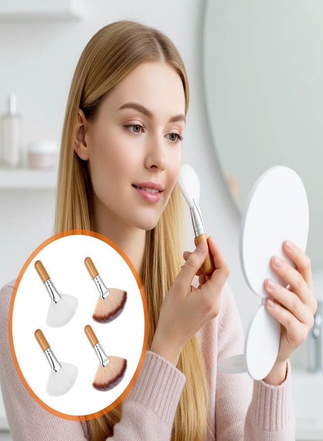 Matwsec 4PCS Fan Brushes Esthetician Facial Brushes Esthetician Soft Fan Blush Brush for Powder Blush Body Powder Brush Face Makeup Tools - Image 3
